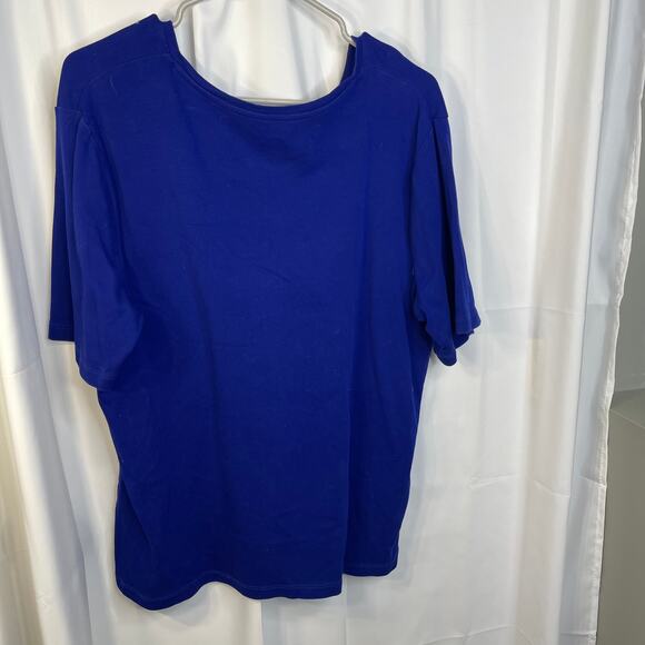 Chico's Tee shirt T blouse top women's 16 blue bright half sleeve soft comfy - Picture 3 of 12